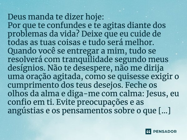mensagem de deus para hoje