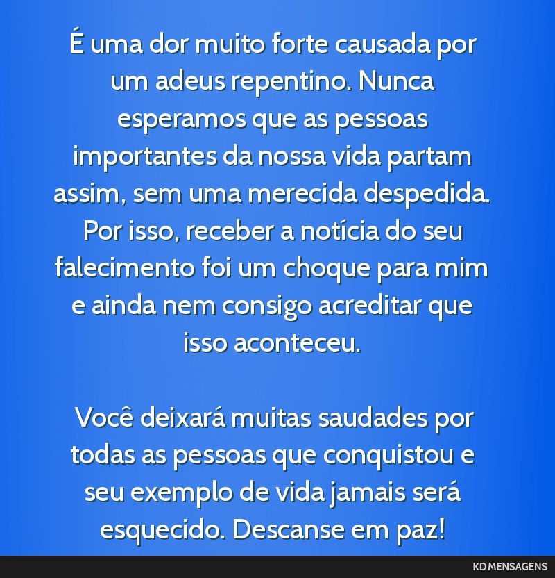 homenagem para falecido