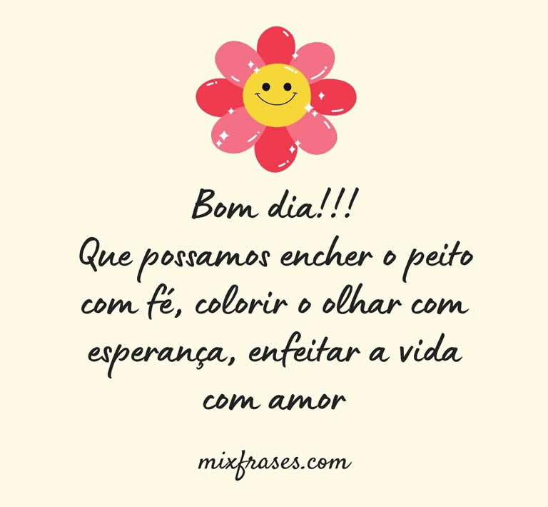 mensagem de fé e esperança para o dia
