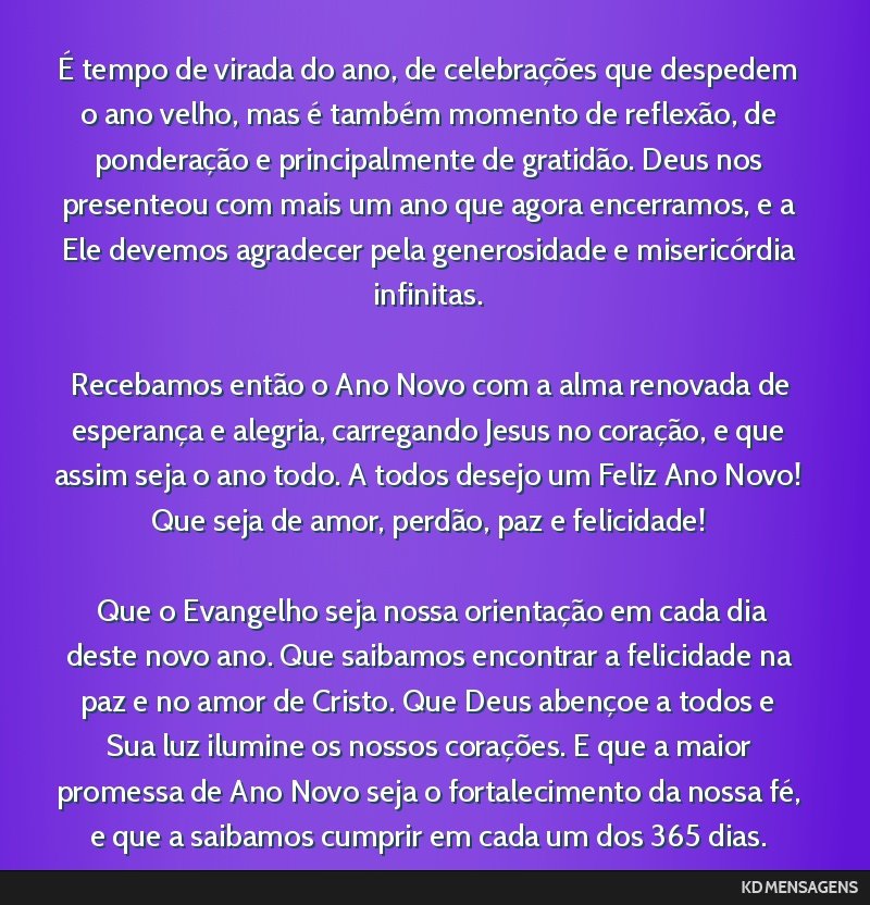 mensagens de esperança para o ano novo