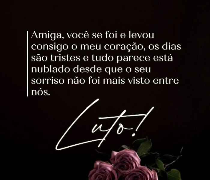 mensagem de luto para uma amiga