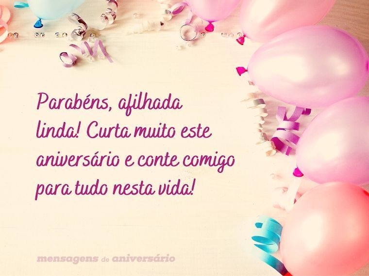 mensagem de aniversário para afilhada de 1 ano