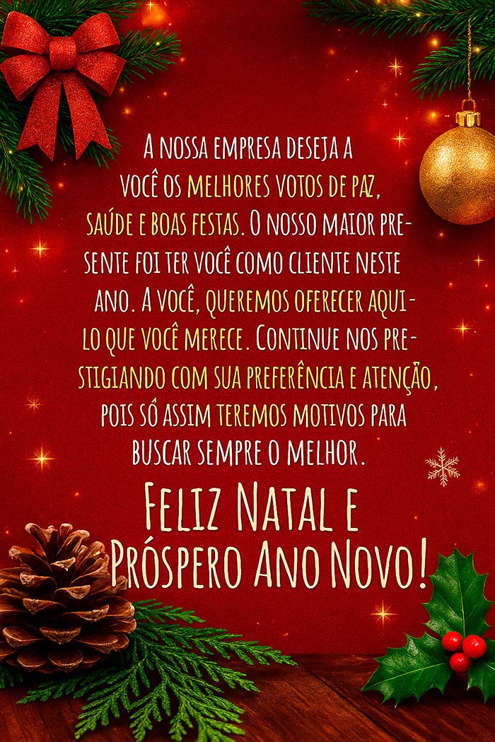 como agradecer clientes no natal