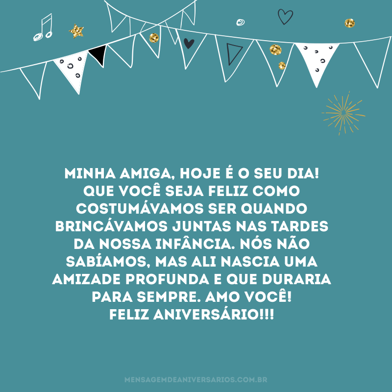 mensagem de parabéns para amiga