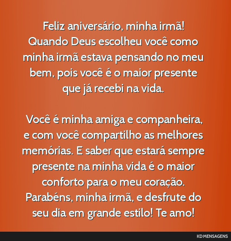 mensagem religiosa para irmã