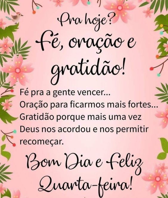quarta-feira de paz e bênçãos