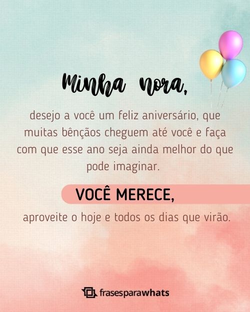mensagem de aniversário para nora evangélica