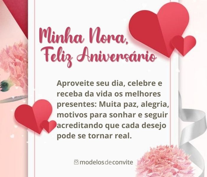 mensagem de aniversário para nora especial