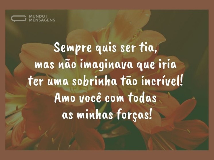 mensagem de tia para sobrinha pequena