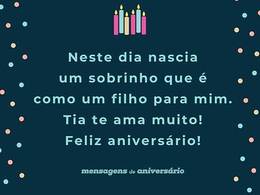 frases de tia para sobrinho aniversário
