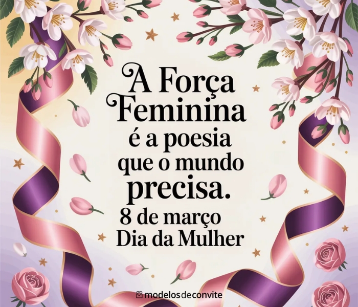 5 ideias de títulos:
1. Mensagens Criativas para o Dia da Mulher: Celebre a Força Feminina
2. 8 de Março: Frases Inspiradoras para Homenagear as Mulheres
3. Como Escrever uma Mensagem Impactante para o Dia da Mulher
4. Dia Internacional da Mulher: Mensagens para WhatsApp e Redes Sociais
5. Celebre o Dia da Mulher com Palavras de Empoderamento e Respeito