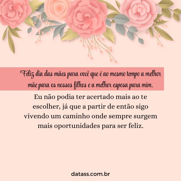 mensagens dia das mães para esposa vs mãe