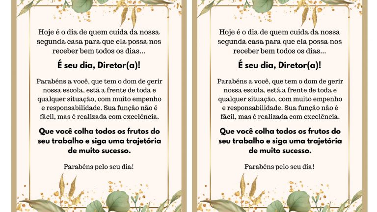 mensagens para diretora