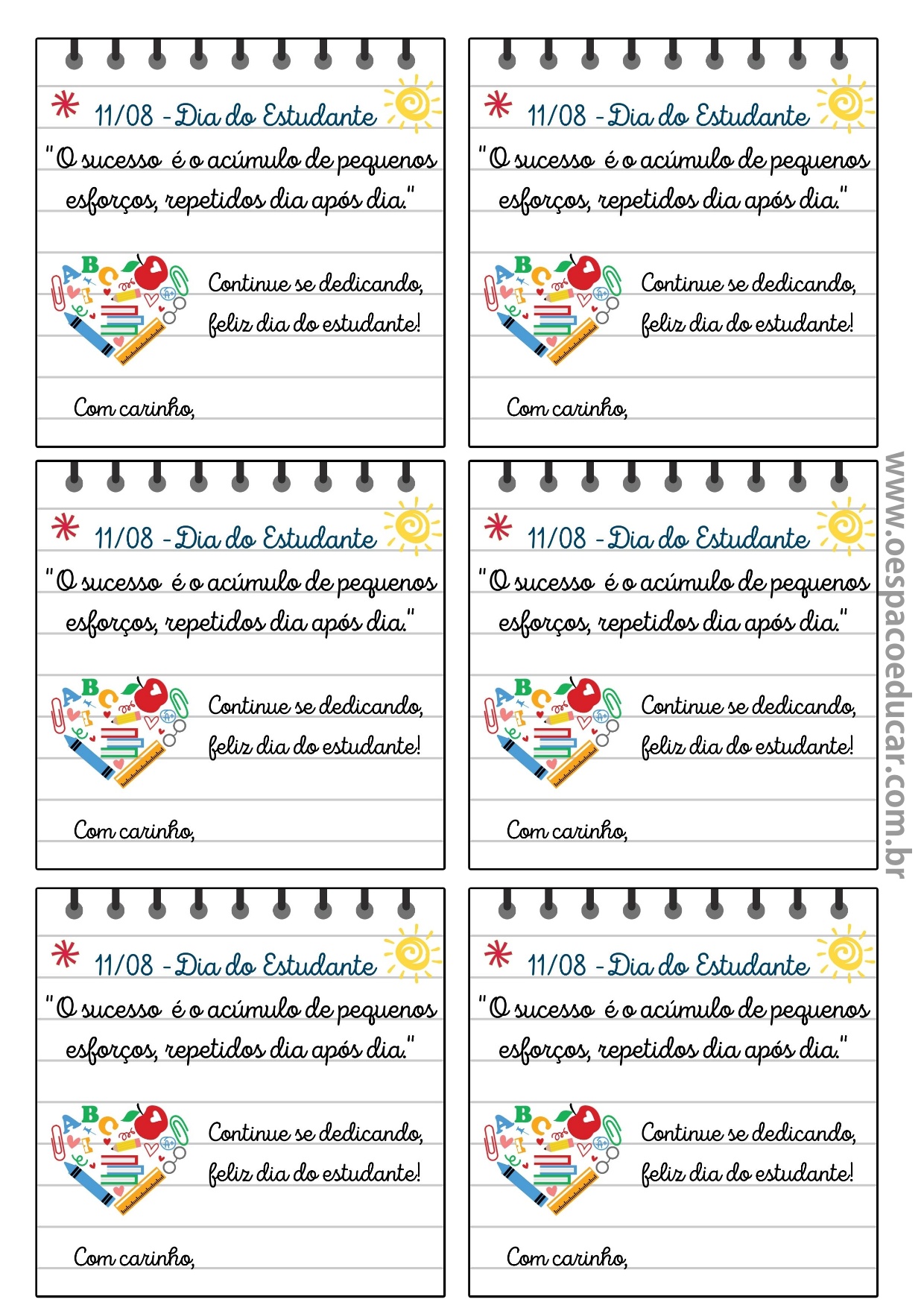 frases dia do estudante 2026
