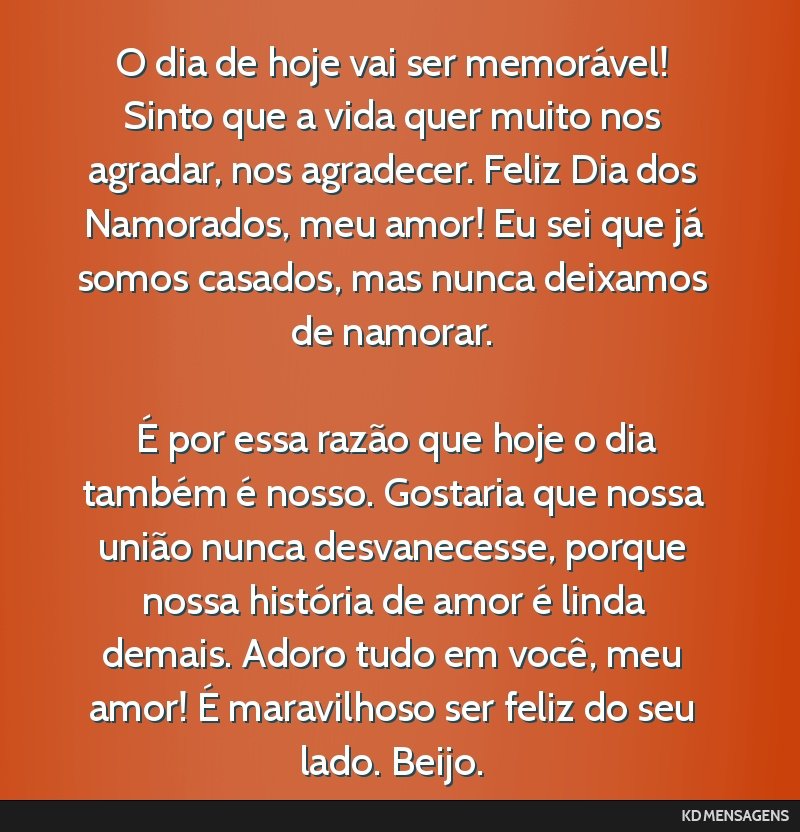 declaração de amor para o marido/esposa no dia dos namorados