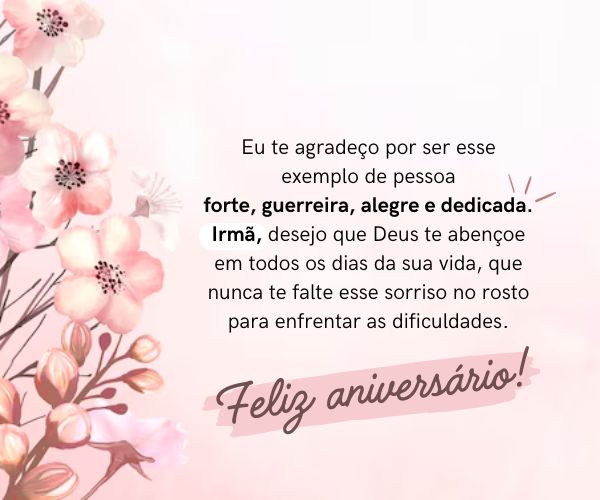 mensagem de aniversário para irmã guerreira evangélica