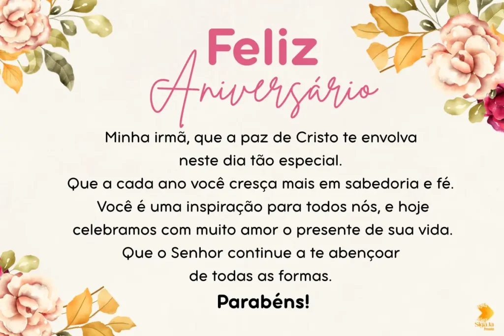 mensagem bíblica aniversário irmã