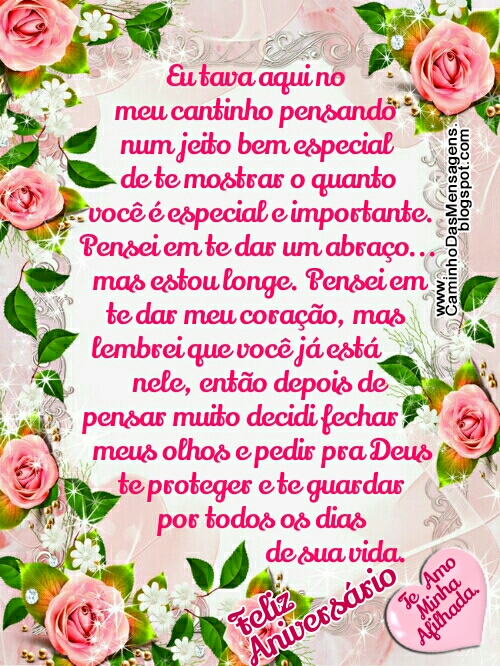 mensagem para afilhada pequena