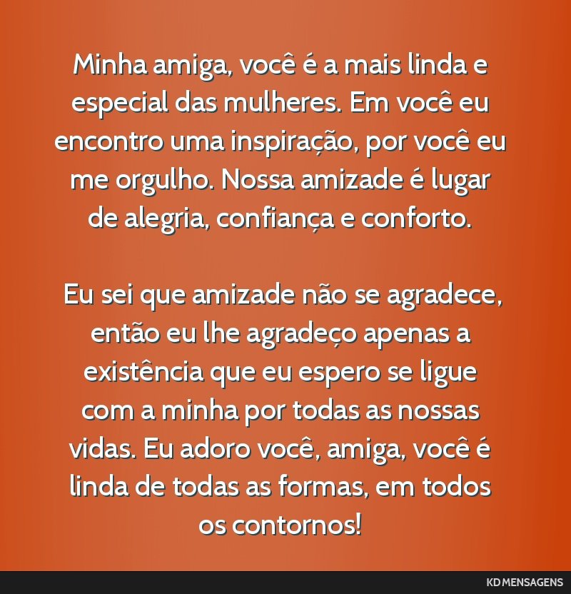 declaração de amizade para amiga