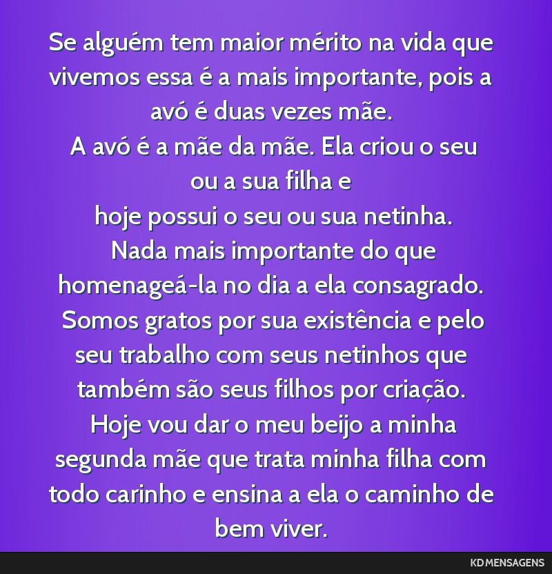 declaração de amor para avó
