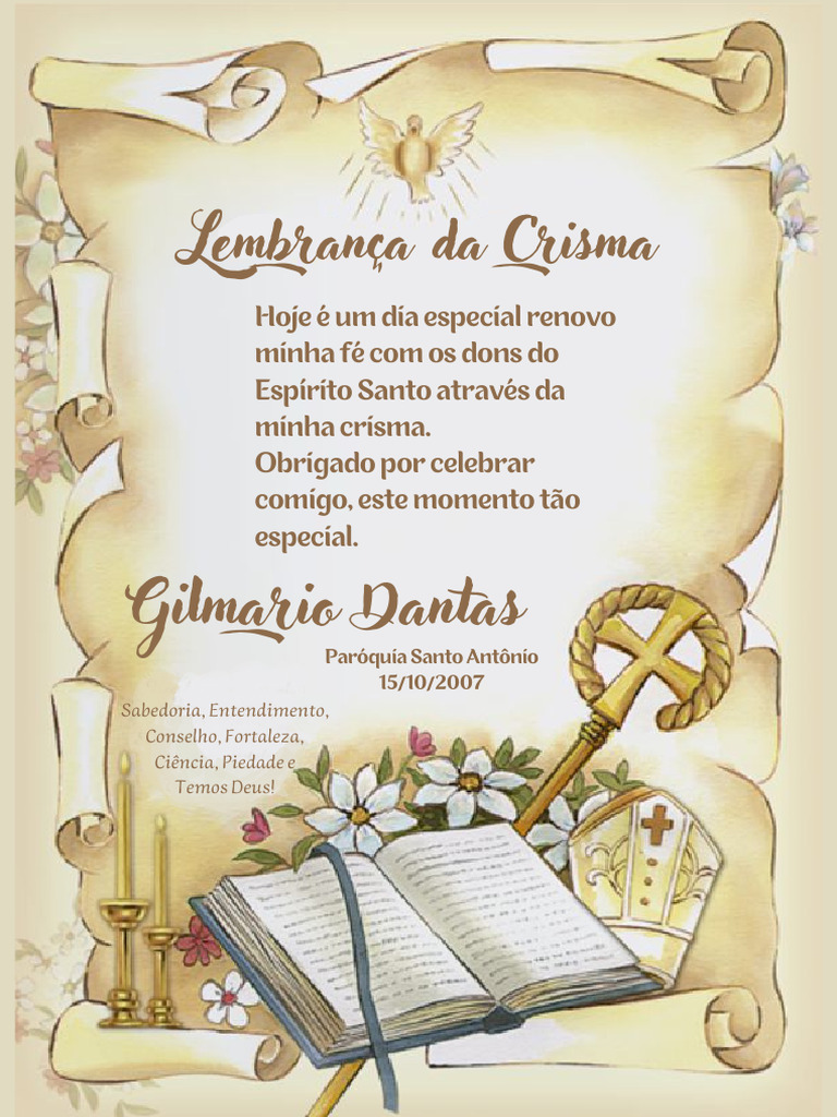 o que dizer para um crismando