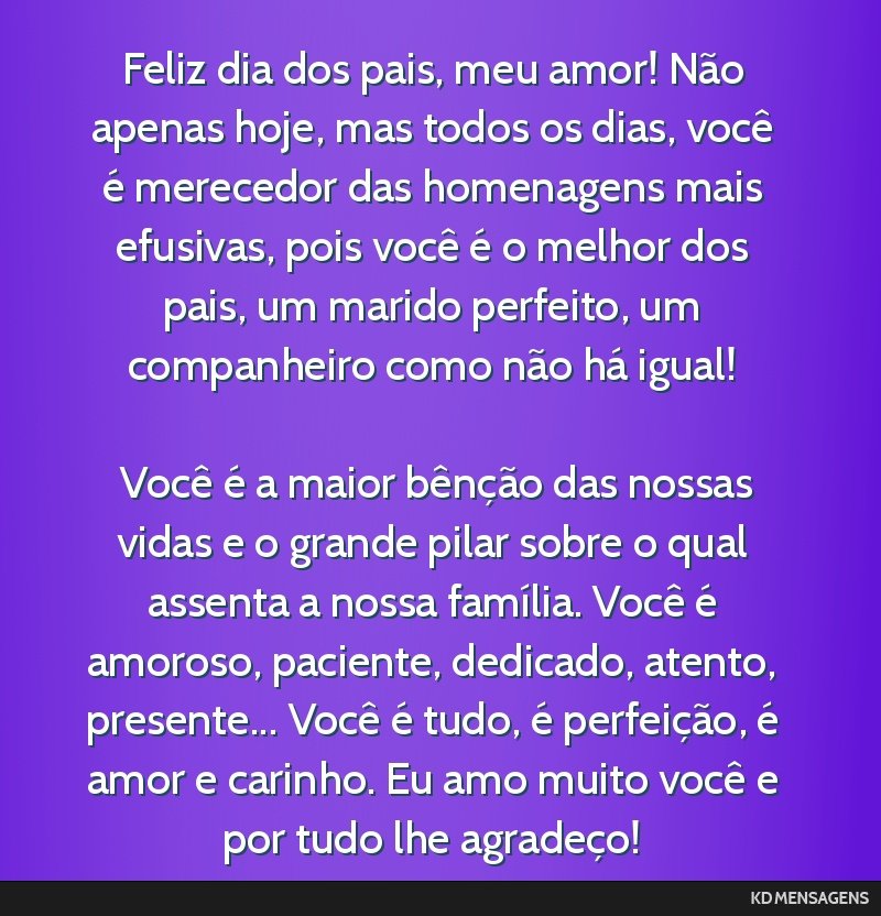 mensagem dia dos pais para namorado