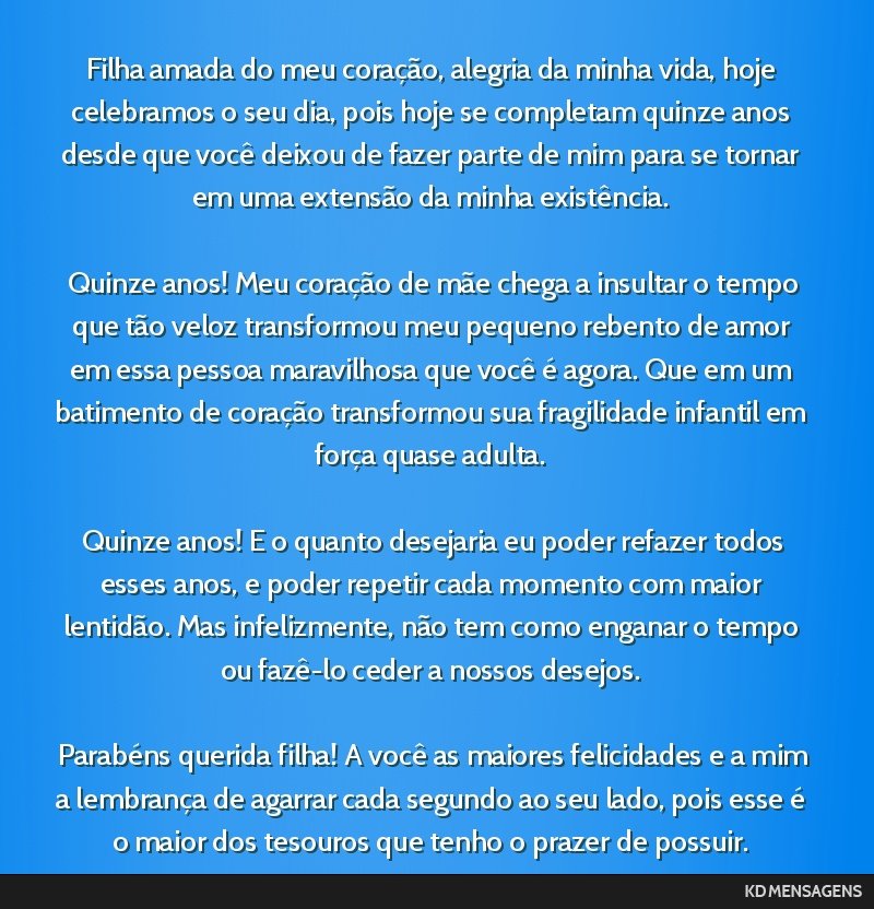 carta para filha