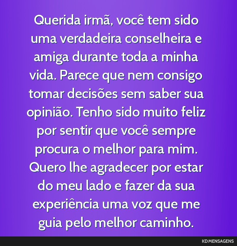 mensagem para irmã querida