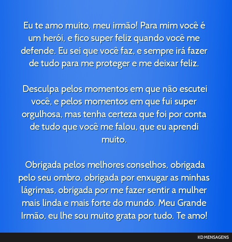 mensagem para irmão querido