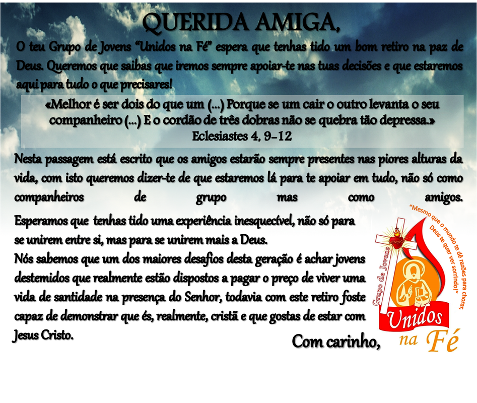 mensagens de encorajamento para retiro