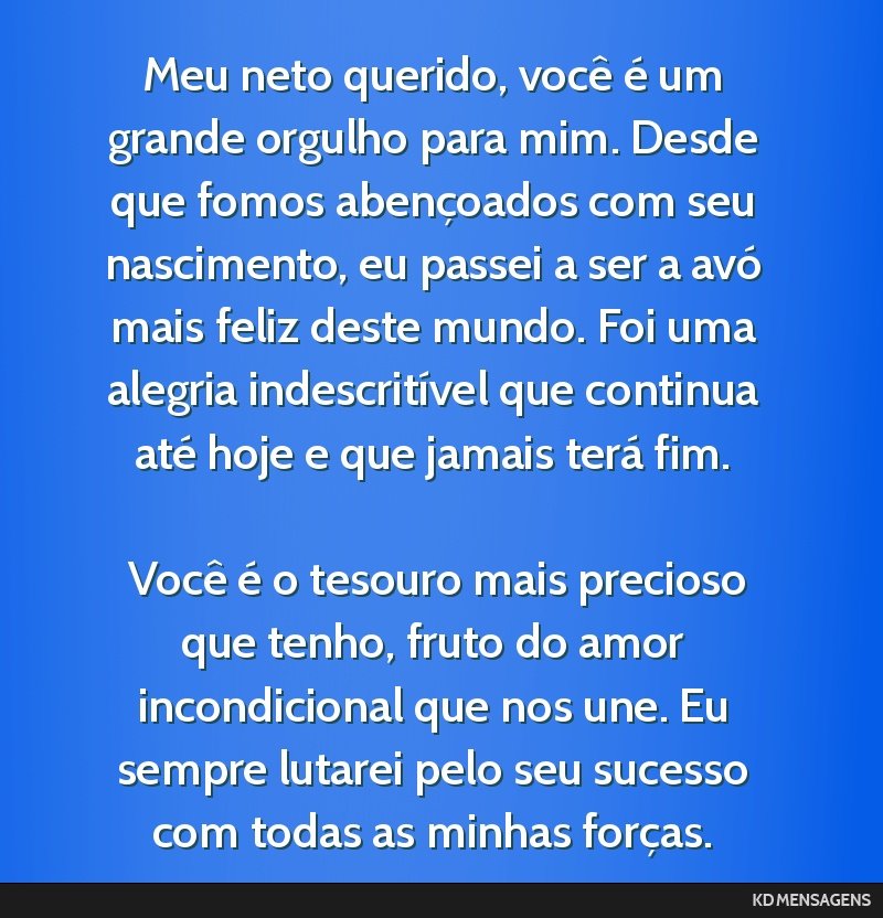 mensagem para neto querido