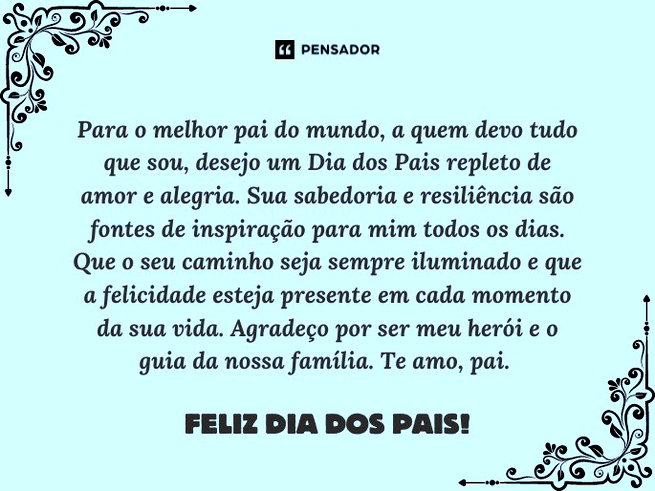 mensagem para o dia dos pais