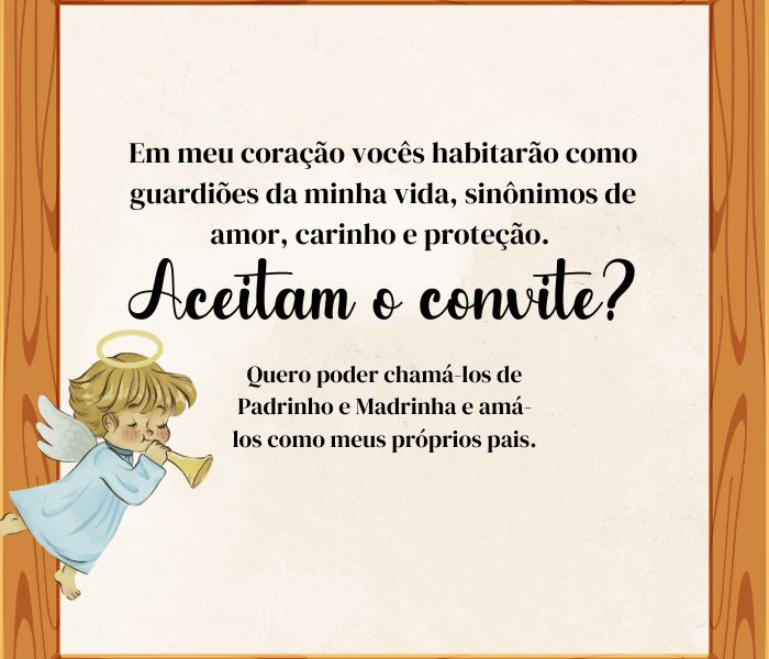 mensagem para convidar padrinhos de batismo