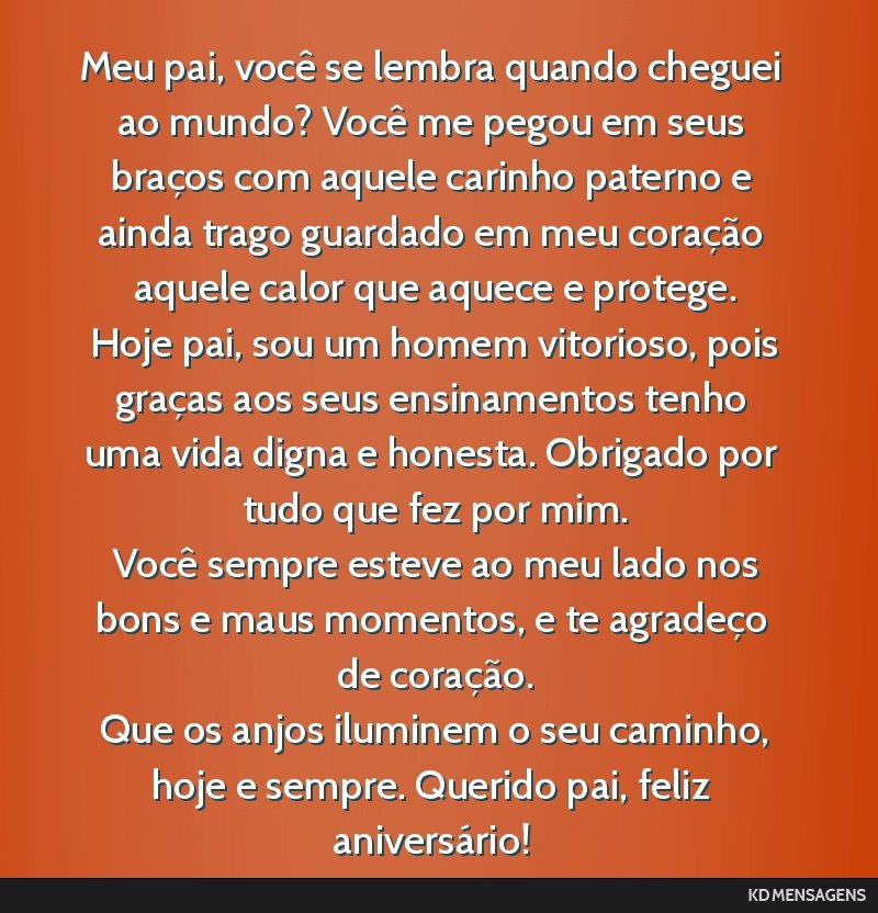 mensagem de aniversário para pai