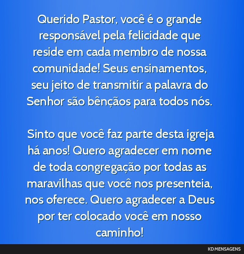 mensagem para pastor católico