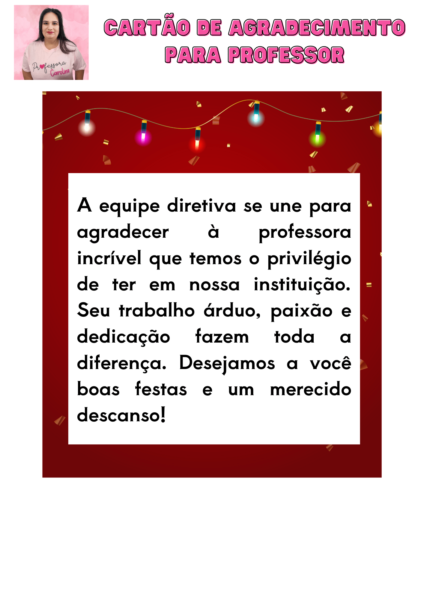 agradecimento professor final de ano