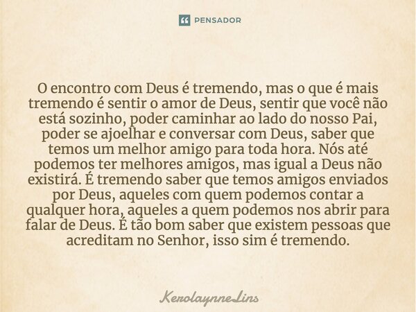 mensagem para encontro com deus