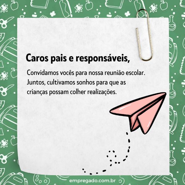 mensagem para reunião de pais sobre inteligência emocional