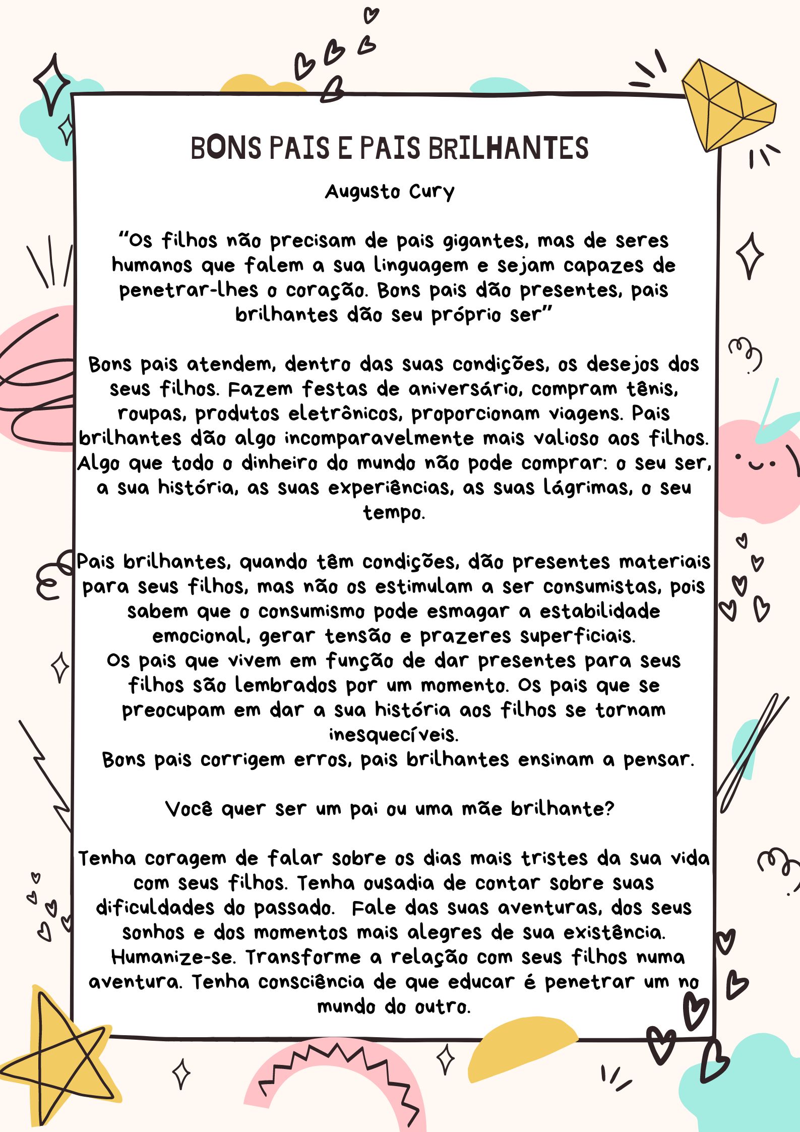 augusto cury pais brilhantes professores fascinantes resumo