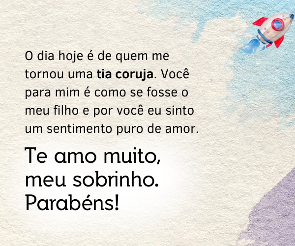 mensagens de tia para sobrinho