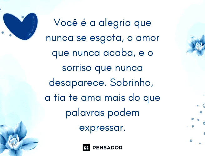 mensagens emocionantes para sobrinho