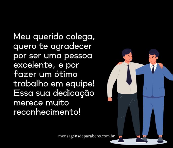 mensagem positiva para colega de trabalho