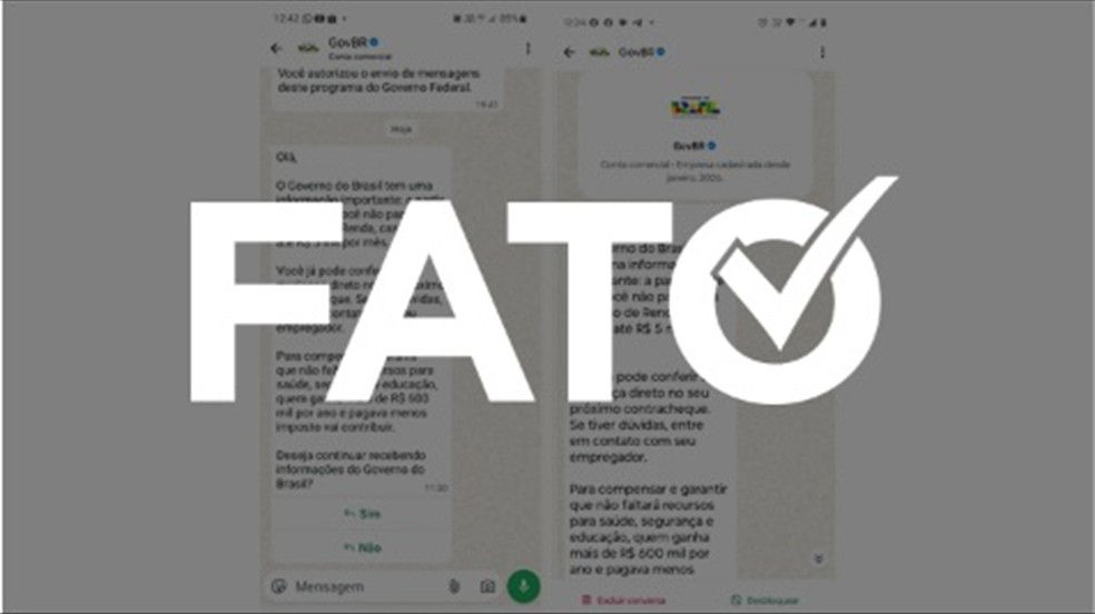 como saber se mensagem do governo é real