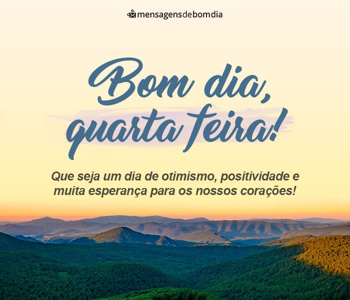 5 ideias de títulos:
1. Bom Dia Quarta-feira: Mensagens Inspiradoras para Começar o Dia
2. Frases de Fé para uma Quarta-feira Abençoada
3. Mensagens Curtas e Diretas para Status de Quarta-feira
4. Como Escolher a Mensagem de Bom Dia Perfeita para Quarta-feira
5. O Poder das Palavras: Mensagens Motivacionais para sua Quarta-feira