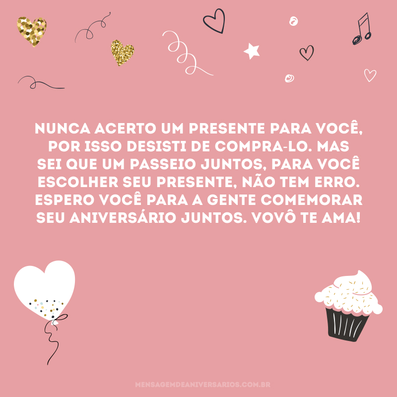 aniversário da neta mensagens da avó