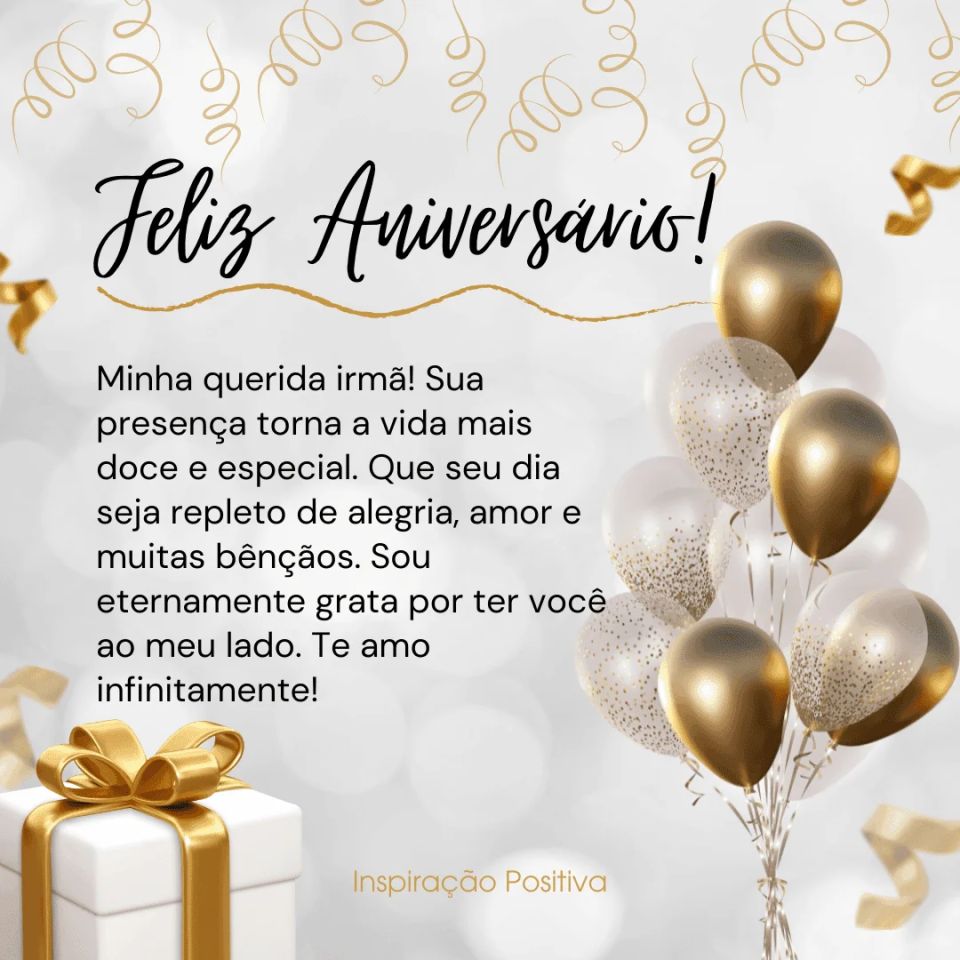 mensagem de aniversário para irmã querida