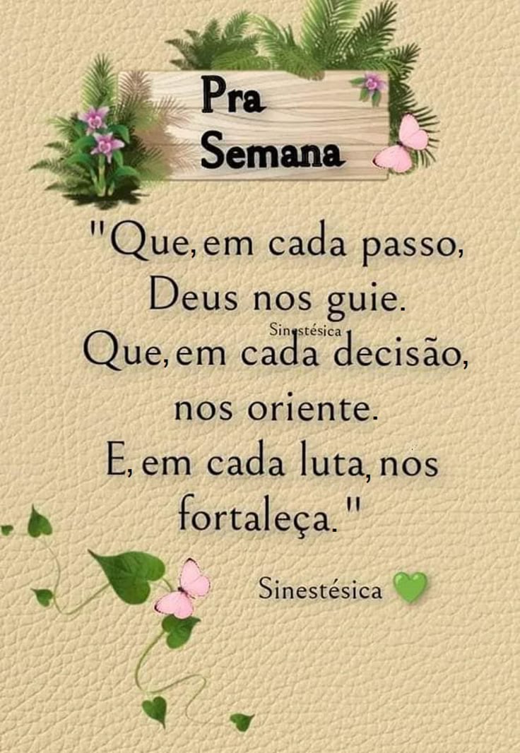 mensagem de bom início de semana
