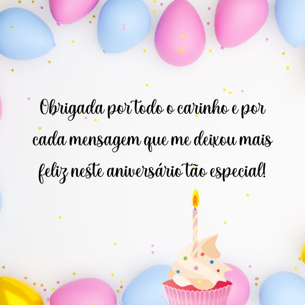 agradecer felicitações de aniversário