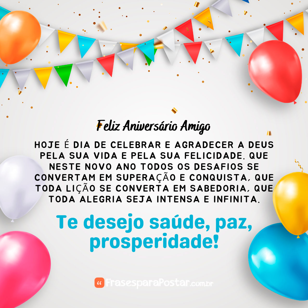 mensagem aniversário amigo curta