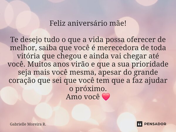 homenagem de aniversário para mãe